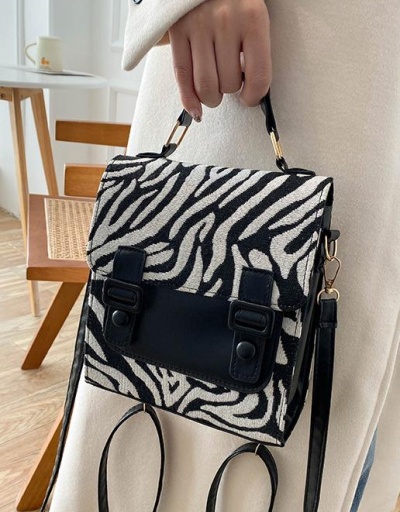 Replica Cute Zebra Hasp Black Backpack For Women #798133 $13.97 USD for Wholesale