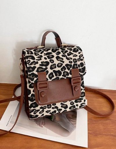 Casual Leopard Print Hasp Brown Backpack For Women #798134 $12.48 USD, Wholesale Fashion Backpacks