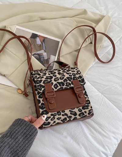 Replica Casual Leopard Print Hasp Brown Backpack For Women #798134 $12.48 USD for Wholesale