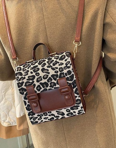 Replica Casual Leopard Print Hasp Brown Backpack For Women #798134 $12.48 USD for Wholesale