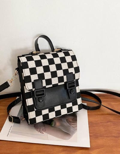 Casual Grid Black Backpack For Women #798136 $12.97 USD, Wholesale Fashion Backpacks