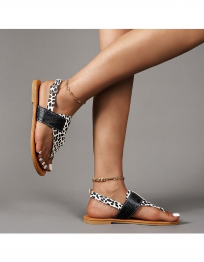 Replica Leisure Leopard Print Print Women's Flat Sandals #798148 $18.12 USD for Wholesale