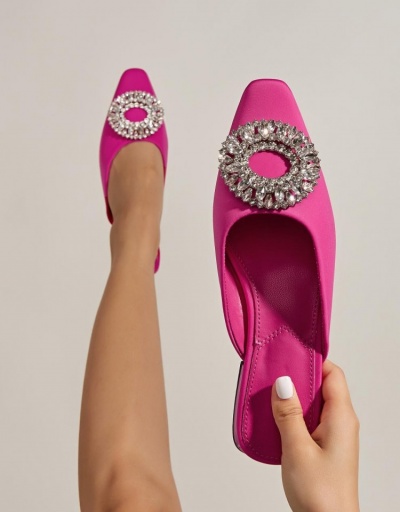 Replica  Fashion Rhinestone Low Heel Mules Shoes #798168 $37.38 USD for Wholesale