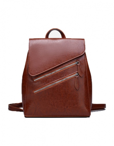 Vintage Pure Color Preppy Travel Backpack For Women #798171 $26.89 USD, Wholesale Fashion Backpacks