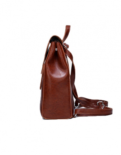 Replica Vintage Pure Color Preppy Travel Backpack For Women #798171 $26.89 USD for Wholesale