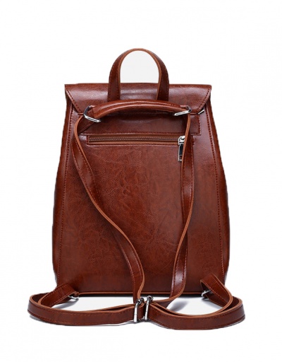 Replica Vintage Pure Color Preppy Travel Backpack For Women #798171 $26.89 USD for Wholesale