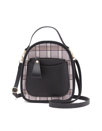 Korean Plaid Contrast Color Backpack For Women #798175 $7.72 USD, Wholesale Fashion Backpacks