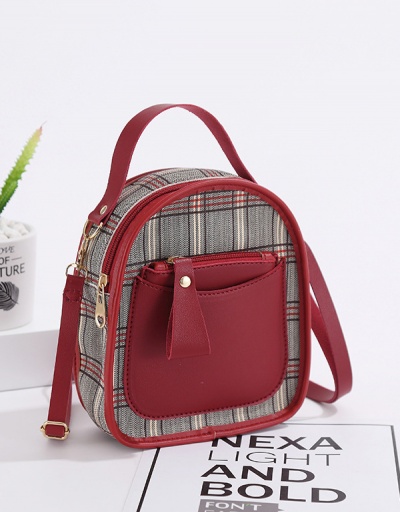 Replica Korean Plaid Contrast Color Backpack For Women #798175 $7.72 USD for Wholesale