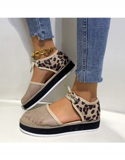 Casual Lace Up Hollow Out  Leopard Flat Shoes #798182 $22.43 USD, Wholesale Fashion Flats