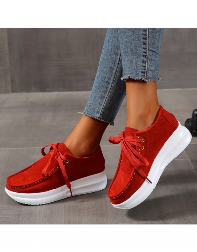 Replica Lace Up Black Casual Platform Flat Shoes For Women #798183 $25.14 USD for Wholesale