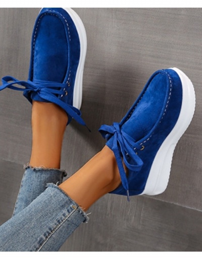 Replica Lace Up Black Casual Platform Flat Shoes For Women #798183 $25.14 USD for Wholesale