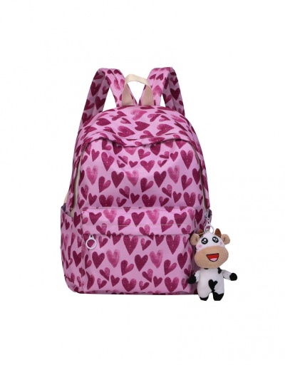 Replica Casual Heart Print Backpacks For Girls #798184 $23.07 USD for Wholesale