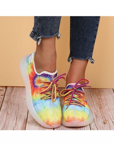 Summer Casual Tie Dye Lace Up Flat Shoes #798197 $27.51 USD, Wholesale Fashion Flats