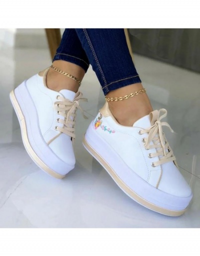 Casual Women's Embroidery Lace Up Flat Shoes #798199 $27.63 USD, Wholesale Fashion Flats