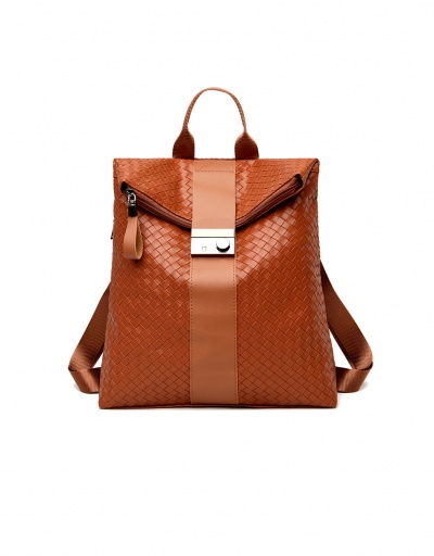 Replica Preppy Style Weave Women Dual Shoulder Backpack #798200 $18.59 USD for Wholesale