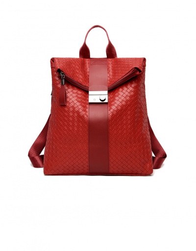 Replica Preppy Style Weave Women Dual Shoulder Backpack #798200 $18.59 USD for Wholesale