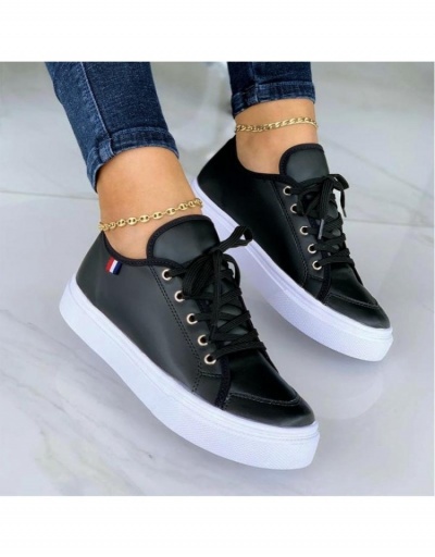 Replica  Women's Round Toe Lace Up Flat Shoes #798201 $26.71 USD for Wholesale