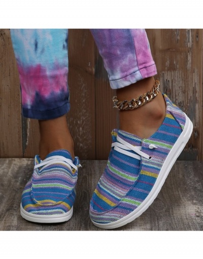 Replica Casual Canvas  Striped Flat Shoes For Women #798207 $20.41 USD for Wholesale