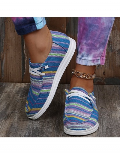 Replica Casual Canvas  Striped Flat Shoes For Women #798207 $20.41 USD for Wholesale