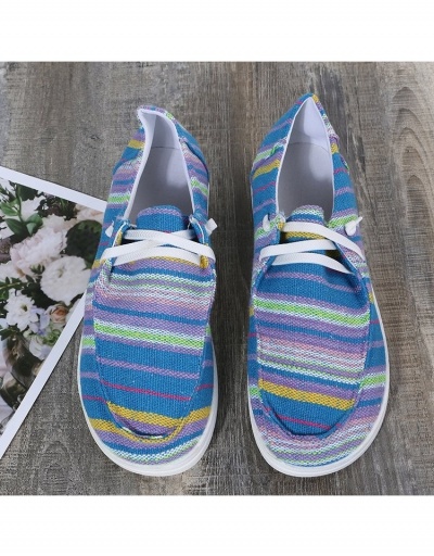 Replica Casual Canvas  Striped Flat Shoes For Women #798207 $20.41 USD for Wholesale