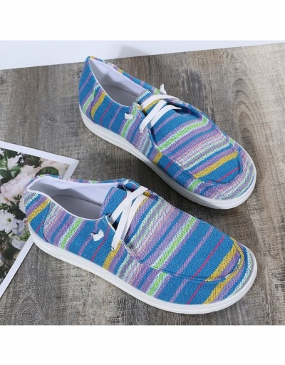 Replica Casual Canvas  Striped Flat Shoes For Women #798207 $20.41 USD for Wholesale