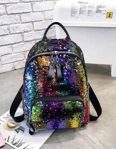 Replica Colorful Sequins Large Capacity Ladies Backpack #798208 $22.23 USD for Wholesale