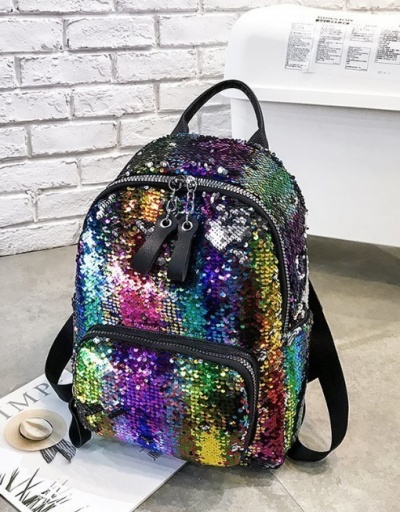 Replica Colorful Sequins Large Capacity Ladies Backpack #798208 $22.23 USD for Wholesale