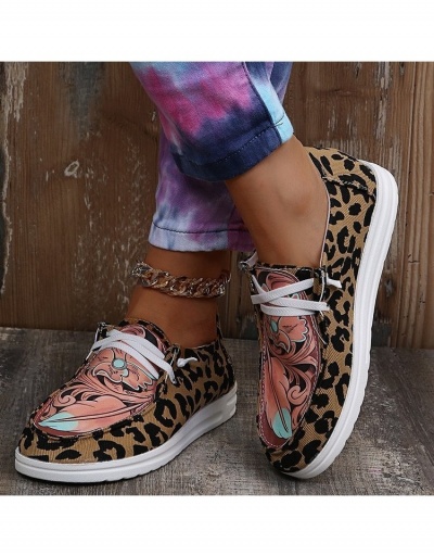 Cute Cartoon Leopard Pattern Round Toe Casual Women Flats  #798209 $18.90 USD, Wholesale Fashion Flats