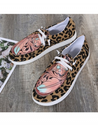 Replica Cute Cartoon Leopard Pattern Round Toe Casual Women Flats  #798209 $18.90 USD for Wholesale