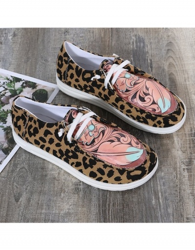 Replica Cute Cartoon Leopard Pattern Round Toe Casual Women Flats  #798209 $18.90 USD for Wholesale