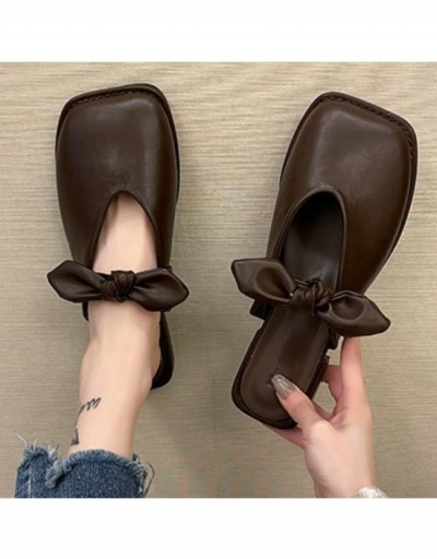 Replica Korean Stylish Bow Flat Mules For Women #798212 $19.50 USD for Wholesale