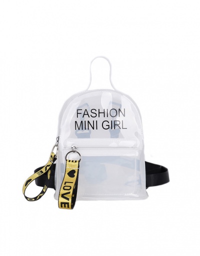 Chic Transparent Letter Print Mini Backpack #798216 $13.53 USD, Wholesale Fashion Backpacks