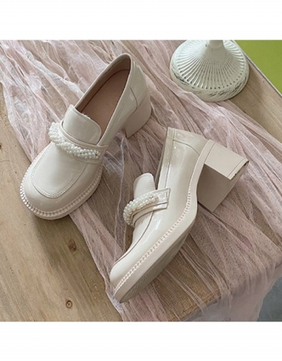 Replica  College Style Retro Faux Pearl Slip On Shoes #798217 $26.07 USD for Wholesale