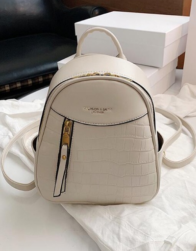 Replica Double Zipper Stone Grain Women Small Backpack #798218 $23.85 USD for Wholesale