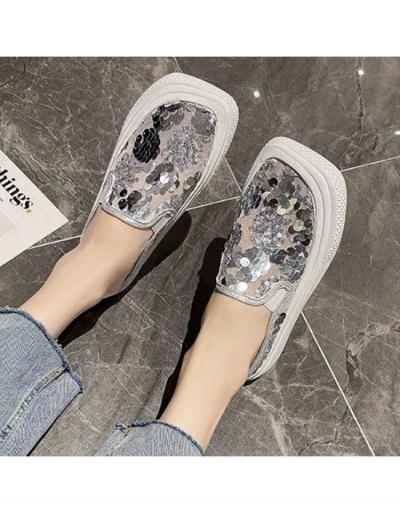 Replica  Summer New Sequins Women's Square Toe Slippers #798219 $25.14 USD for Wholesale