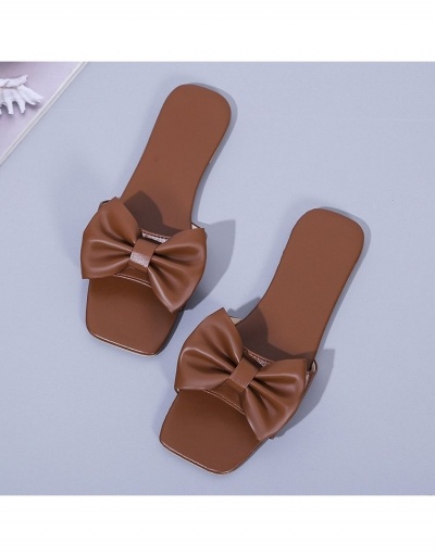 Replica  Summer Casual Pure Color Bow Women's Slippers #798223 $15.21 USD for Wholesale