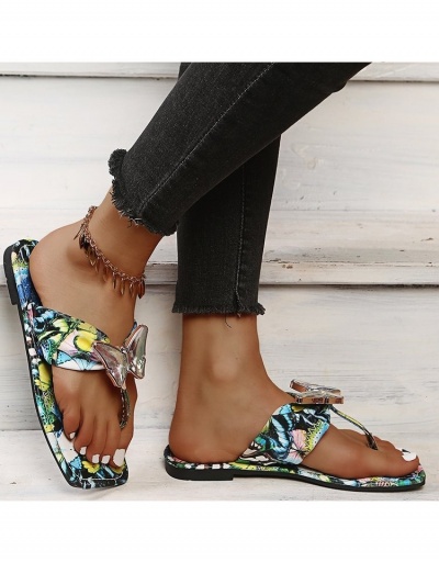 Replica  Summer Butterfly Pattern Printing Flip-Flop Slippers #798224 $20.61 USD for Wholesale