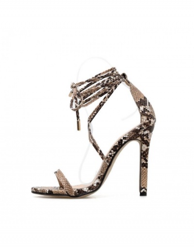 Replica  Snake Print Super High Ankle Strap Heels #798225 $35.75 USD for Wholesale