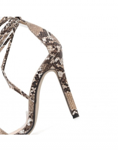 Replica  Snake Print Super High Ankle Strap Heels #798225 $35.75 USD for Wholesale