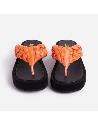  PU Weave Platform Women's Slippers #798228 $23.09 USD, Wholesale Fashion Slippers