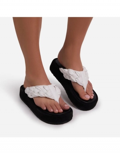 Replica  PU Weave Platform Women's Slippers #798228 $23.09 USD for Wholesale