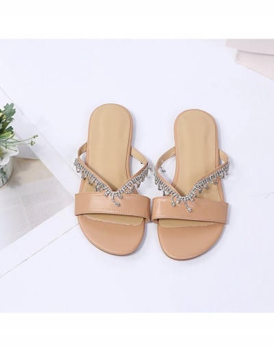 Replica  Summer Rhinestone Tassels Flat Slippers For Women #798230 $23.63 USD for Wholesale