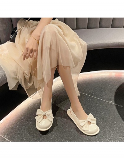  PU Bow Pure Color Muller Retro Flat Sandals #798231 $27.30 USD, Wholesale Fashion Flats