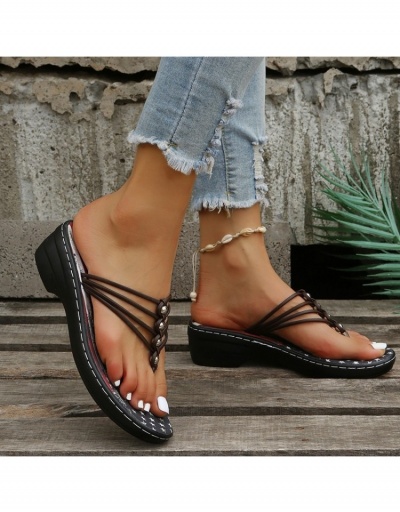 Replica  Summer Round Toe Hollowed-out Slippers For Women #798232 $22.82 USD for Wholesale