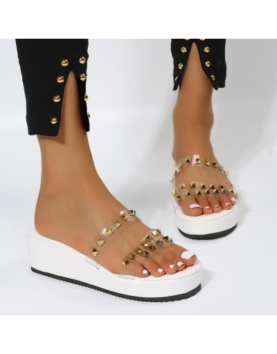  Summer Casual Rivet Platform Slippers For Women #798246 $20.03 USD, Wholesale Fashion Slippers