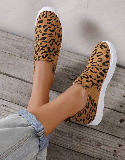 Replica Casual Printed Leopard Solid  Flats Slip On Shoes #798247 $22.23 USD for Wholesale