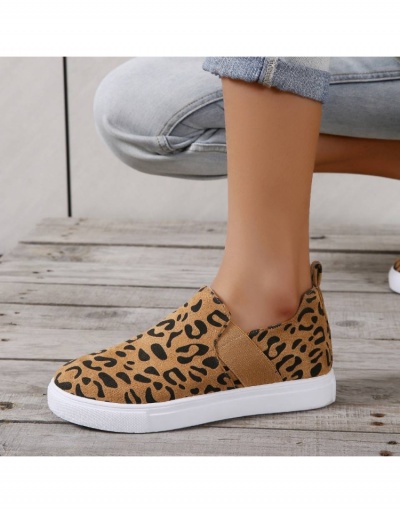 Replica Casual Printed Leopard Solid  Flats Slip On Shoes #798247 $22.23 USD for Wholesale