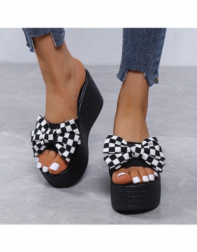  Summer Beach Bow Wedge Slippers For Women #798252 $22.43 USD, Wholesale Fashion Slippers