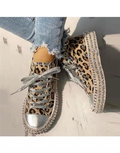 Leopard  Black  Rivet Platform Women Flat Shoes #798256 $28.73 USD, Wholesale Fashion Flats