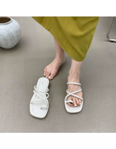 Replica  Summer Fashion Pure Color Square Toe Roman Slipper #798257 $20.28 USD for Wholesale